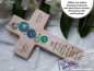Preview: Taufkreuz QUIRIN - klein - Serie Quirin© Acquafarben - passend zur Taufkerze - personalisiert nach Deinen Wünschen