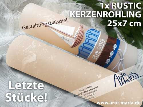 Rustic-Kerze | Kerzenrohling Champagner 25x7 cm | Letzte Stücke! | DIY Kerzenrohling Rustica - Stumpenkerze handgegossen