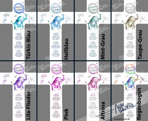 Taufkreuz GREGORY© Elefant Luftballon Herz Sterne | Freie Farbwahl | Personalisiert Name & Datum | Eigener Taufspruch zubuchbar