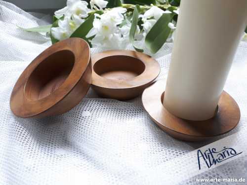 Kerzenständer konisch für 5 cm Ø/ Kerzenhalter | Vintage-Optik im Holz-Look | Brauntöne meliert | schwere Qualität | zeitlos & edel