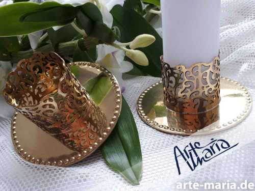 Kerzenständer / Kerzenhalter | Ornament Spitze | Gold Hochglanz 5cm