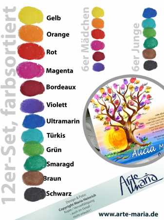 Stempelfarben | Stempelkissen oder Farbblock: Freie Farbwahl oder verschiedene Sets | Ministempel / Stempel für Fingerprint - Bilder mit Fingerabdruck