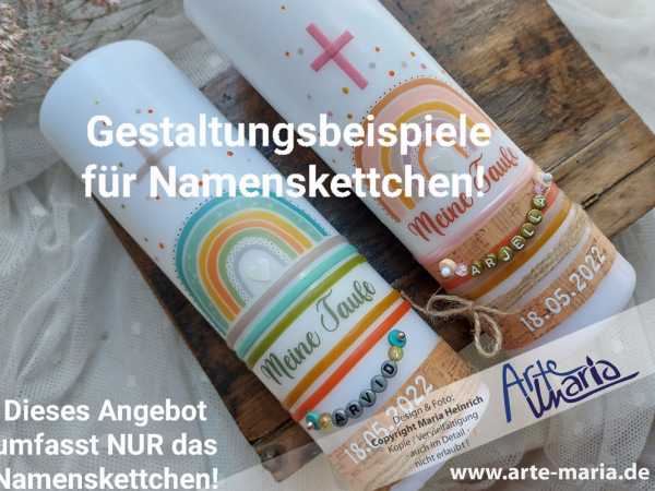 Namenskettchen „BUNT“ Kette Buchstabenkette für DIY Kerze - fertig gefädelt! Taufe / Kommunion / Firmung / Konfi / Geburstag / Geburt / Hochzeit