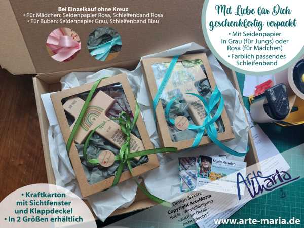 Geschenkverpackung | Geschenkkarton | Geschenkbox mit Seidenpapier und Schleifenband | In 2 Größen erhältlich