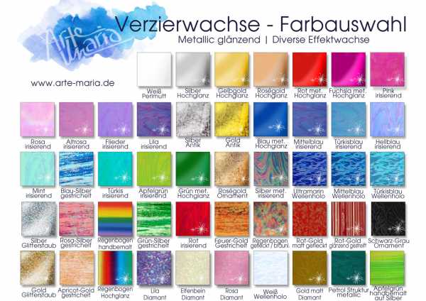 Hochzeitskerze TINA & FRED© Farbwahl |  Brautkerze | Traukerze | Farbvarianten mit „Feenstaub“-Effektwachs | Tauben, Herzen, Blätterranke