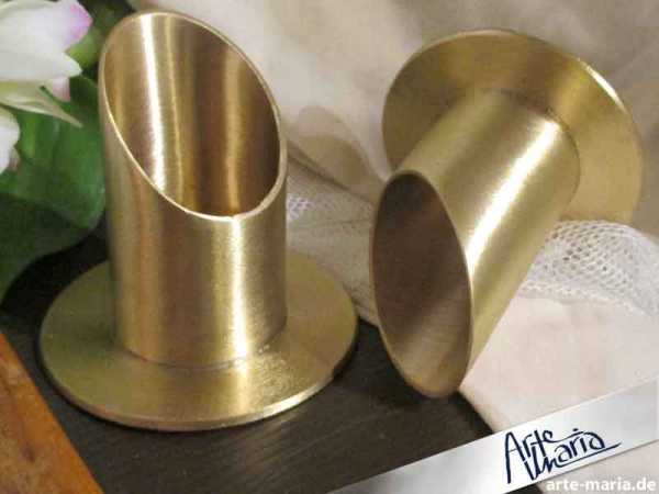 Kerzenständer / Kerzenröhre geschlossen | Silber ODER Gold / matt gebürstet / 5 cm Durchmesser