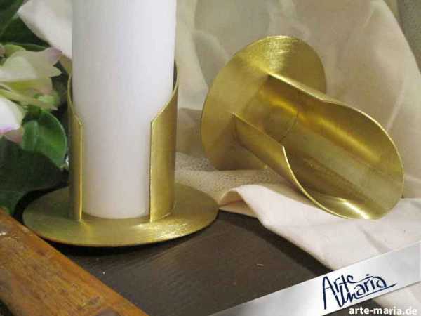 Kerzenständer / Kerzenröhre offen | Gold / matt gebürstet / 4 cm Durchmesser