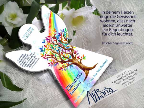 Schutzengel TILLMANN© Regenbogen| Lebensbaum | Baum des Lebens| Taufe & Geburt